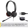 Jabra Evolve 30 MS Casque Stereo - Casque certifié Microsoft VoIP Softphone avec annulation passive du bruit