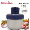 Mini Hachoir Kitchen Lab Avec 3 Bols En Inox 350W -Inox