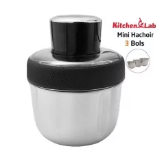 Mini Hachoir Kitchen Lab Avec 3 Bols En Inox 350W -Inox