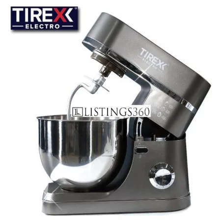 Pétrin TIREXX PTR90G - Bol 7L, 1200W, Puissant, Design Élégant Argenté