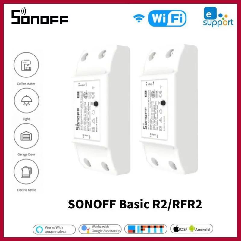 SONOFF RFR2 Interrupteur Intelligent Universel WiFi+ RF Receiver 433Mhz minuterie et Interrupteur sans Fil Via iOS Android