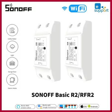 SONOFF – Mini Module interrupteurs électriques Basic R2/RFR2, bricolage, Wifi, sans fil, commande à distance avec application