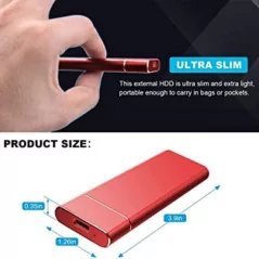 Disque dur externe portable 1To USB 3 1 Type C ultra fin à haute vitesse