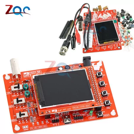 DS0138 Digital Oscilloscope DIY Kit + Probe - Unsoldered, STM32, 200kHz