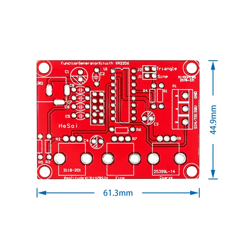Kit Générateur De Signaux XR2206 DIY - Sorties Sinus, Carrée, Triangulaire De 1 Hz à 1 MHz - Alimentation 9-12V - 12
