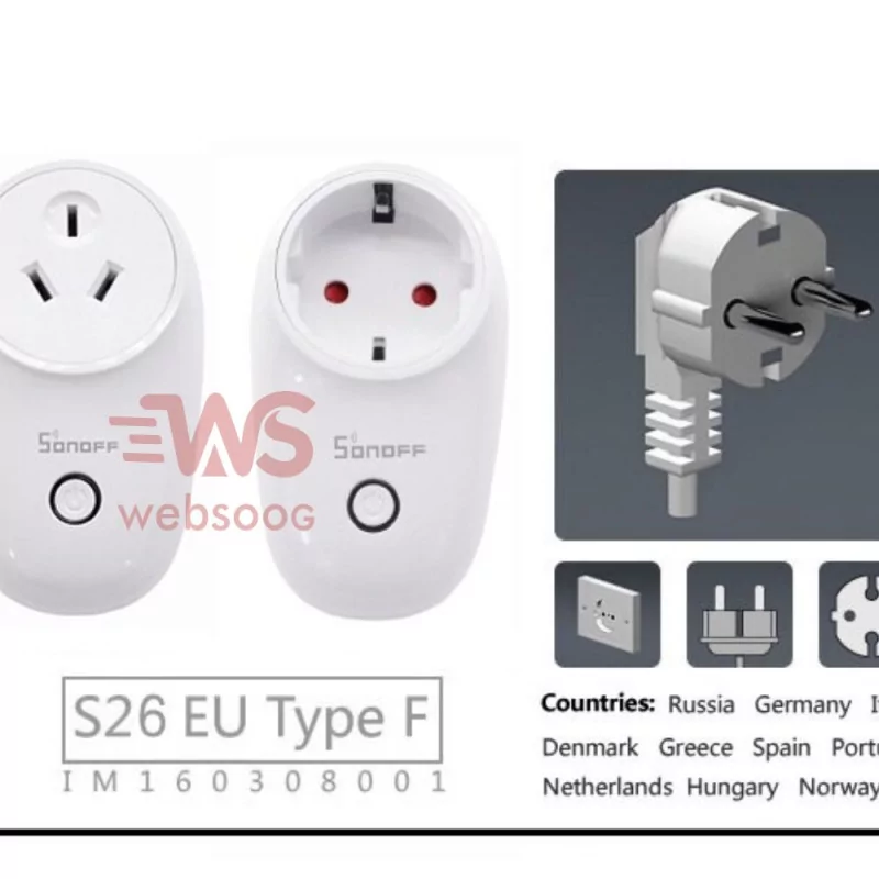 SONOFF S26 PRISE CONNECTÉE WIFI INTELLIGENTE EU-TYPE F
