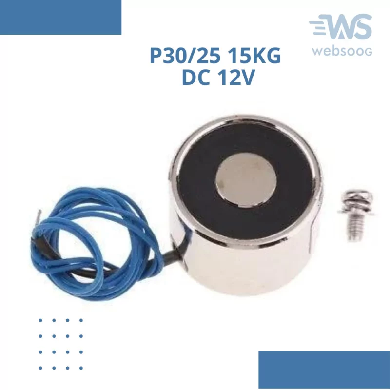 Électro-aimant solénoïde de levage DC 12V KK-P30 / 25 15KG