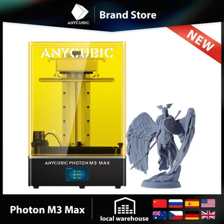 ANYCUBIC Photon M3 Max imprimante 3D écran Monochrome de 13 pouces 7K 298x164x300mm + 2Airs Pure + 2L Resin Basic Black