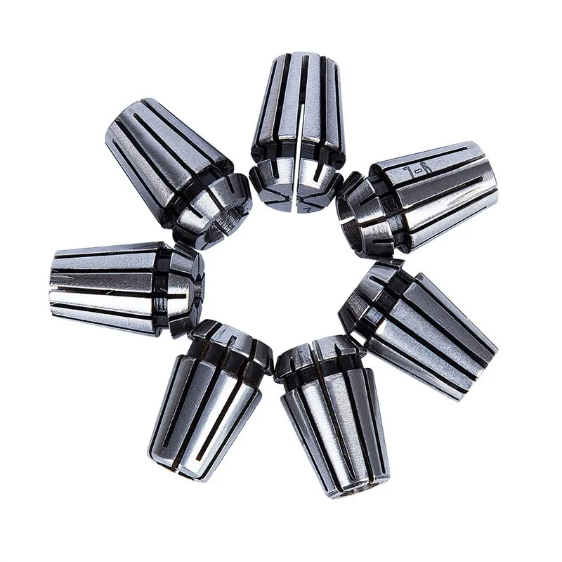 Akozon 15 Pièces Pinces ER11 1-7mm + 1/8" 1/4" - Set Collets Précision Pour Fraiseuse CNC, Graveuse Et Tour