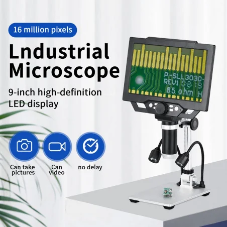 Microscope numérique multifonction G1600, 9 '', 12mp, 1600x, grossissement continu lecture Photo et vidéo pour l'électronique