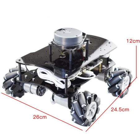 châssis de voiture à roue Mecanum avec Lidar Raspberry Pi moteur DC 12V pièces de jouets DIY programme Arduino STEM
