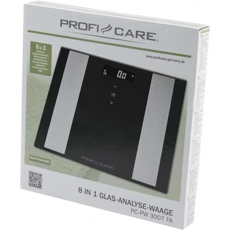 ProfiCareélectronique en verre avec insert en acier inoxydable, écran LCD multifonctionnel, commande tactile 5