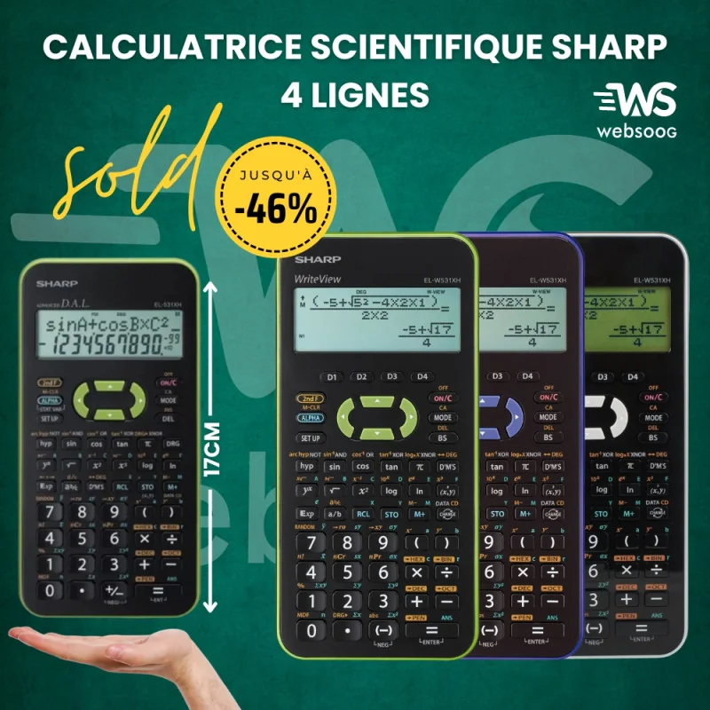 Calculatrice Scientifique SHARP 4 Lignes, WriteView EL-W531XH-used