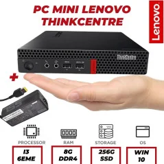 PC MINI LENOVO THINKCENTRE M910Q 3050 I3-6EME 8G/256G SSD + Chargeur Orginale (Occasion Kaba A++ Comme Neuf)
