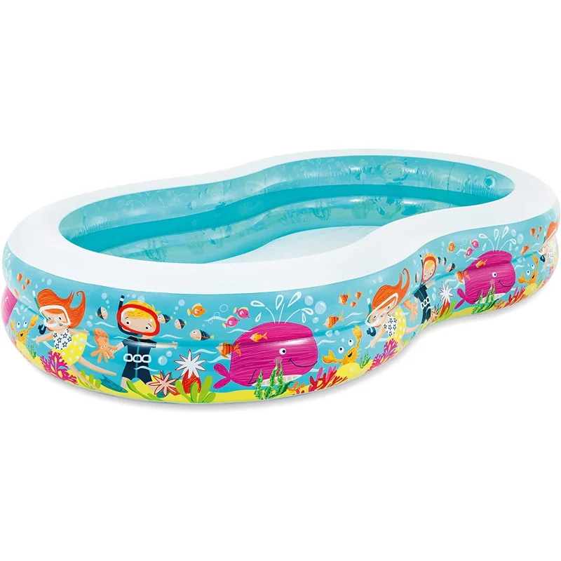Intex - 57495FR - Jeu d'eau et de Plage - Piscine Carré - Hublot