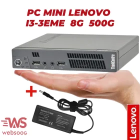 Mini PC Lenovo ThinkCentre M72 I3-3eme 8G 500G + chargeur(Occasion kaba A++ comme neuf)