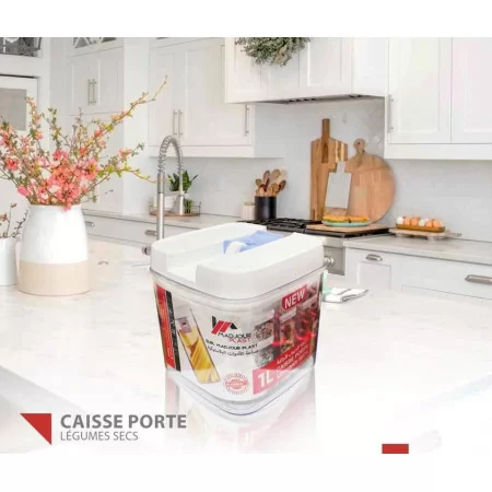 Boîtes en cristal pour conservation des pâtes et céréales 0.5L-1L-1.2L-2.3L kit de 4 Pieces 6