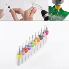 10Pcs 0,1mm 1,mm Drill Solid Tips For CNC