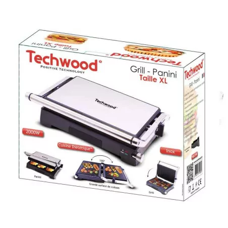 Techwood Grill Viande Panini - 2000 W - Tgd-2000-Noir- Inox 2
