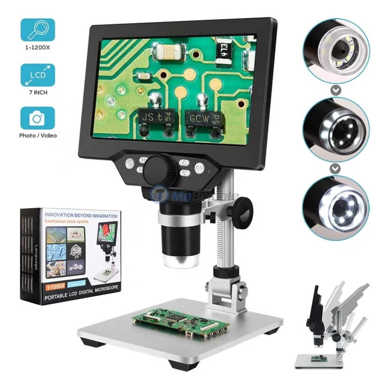 Microscope numérique G1200 12mp 1-1200x, écran LCD HD 7 pouces, loupe à Amplification continue 500x1000x
