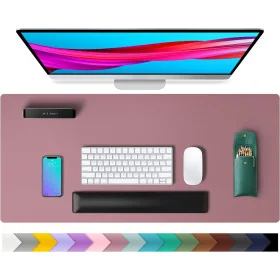 Tapis de Bureau en Cuir PU, Tapis de Souris, Protection de Bureau antidérapante (80 cm x 40 cm)