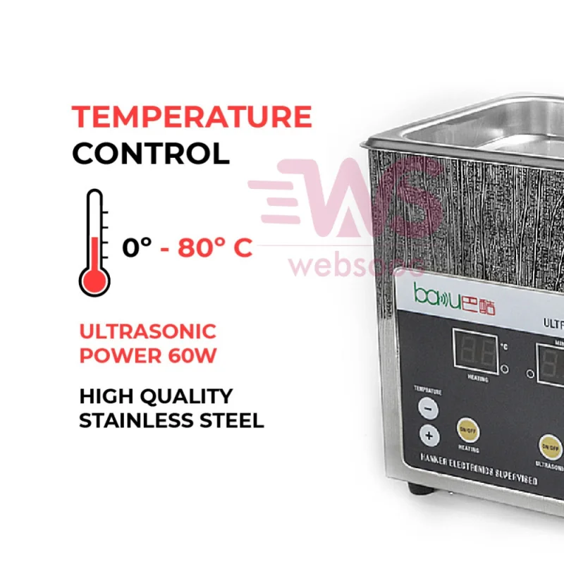 BAIN Ultrasonic Cleaner BK-1200 1.47L Ultrasonic Power: 60W
