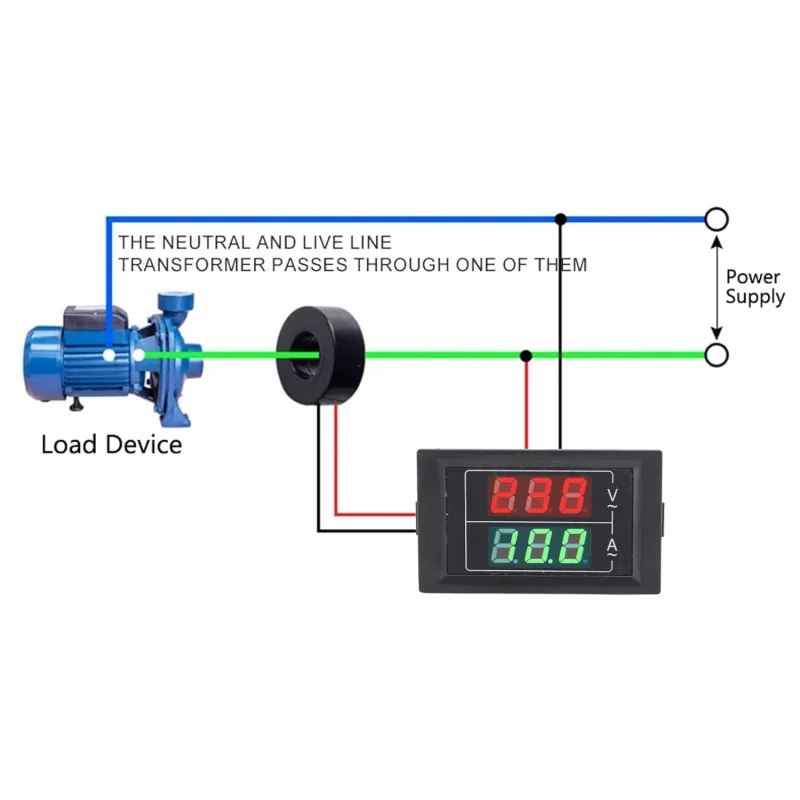 Voltmètre numérique AC ampèremètre AC60-500V 0-100A D85-5035VA