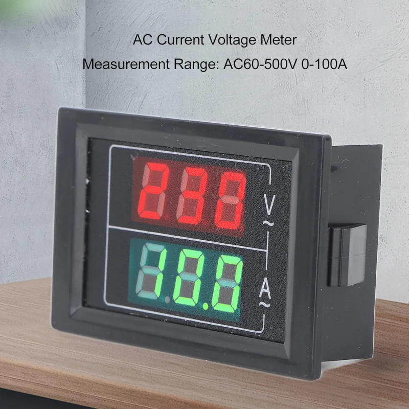 Voltmètre Ampèremètre digitale AC 60-500V 0-100A 110V 220V façade Bleu