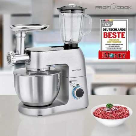 Proficook Petrin Pâtissier Multifonctions - 3 En 1 - Pétrir - Hacher - Blender - 1500 Watts -Argenté 5