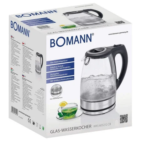 BOUILLOIRE ÉLECTRIQUE EN VERRE BOMANN 1,7 L- 2200 W- WKS-6032- 3