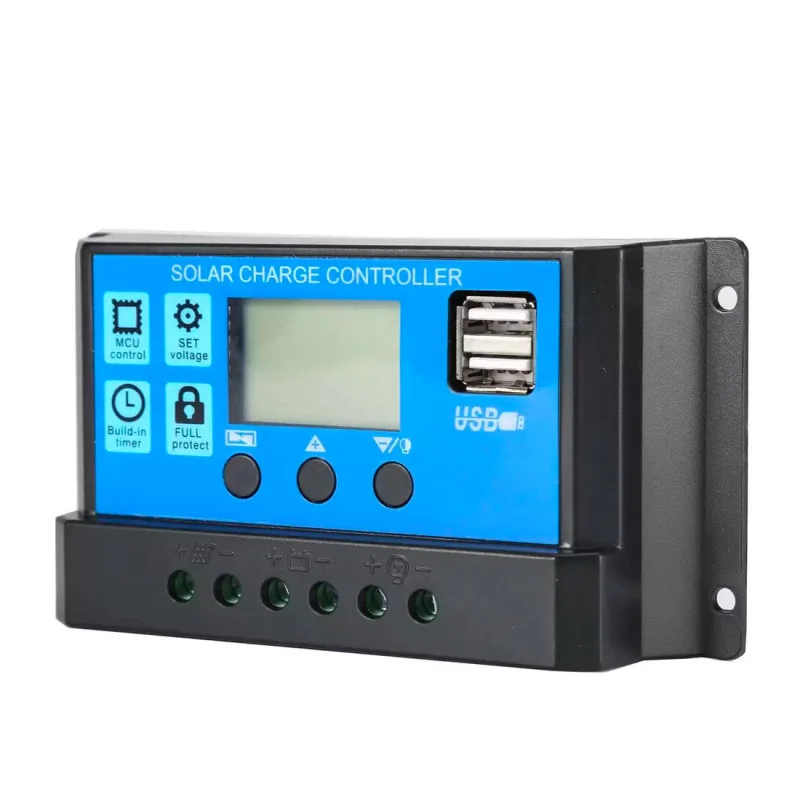 CONTRÔLEUR DE CHARGE SOLAIRE 30A 12-24V PWM AVEC SORTIE USB