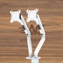 Support pour 2 Écrans 3D à Vérin – Bras Articulé Double, Compatibilité 14" à 27", Rotation 360°, Inclinaison Ajustable S1005-2