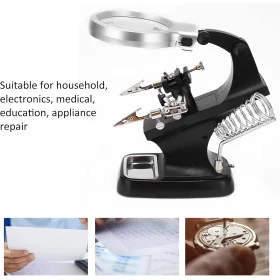 Loupe de troisième main pour PCB et support de fer à souder TH-7023(B) 10LED