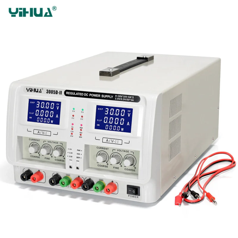 Alimentation Variable AIDA 3005D-II – 30V/5A, 60V/10A, Double Canal, Triple Sortie, Affichage LED