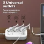 Multiprise LDNIO SE3436 - 3 Prises EU 3250W, 4 Ports USB, Station de Charge à Domicile