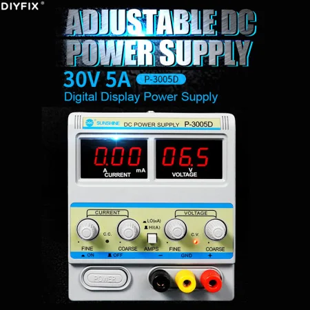 Alimentation SUNSHINE P-3005D - Alimentation DC réglable 30V/5A avec affichage LCD, haute stabilité
