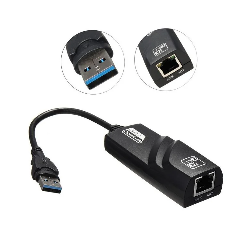 Adaptateur USB 3.0 vers Ethernet Gigabit RJ45 - Carte Réseau Filaire 1000 Mbps pour PC et Ordinateur Portable