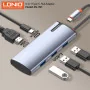 Adaptateur de concentrateur Type-C 5 en 1 pour station d'accueil LDNIO (siyoteam) (DS-15H) USB-C1, HDMI1, and USB3.0*3 ports