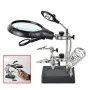 Loupe 3ème Main TE-800 avec Pince Auxiliaire, 5 LED, Interchangeable, 3 Piles AA, Câble de Charge