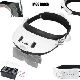 Loupe Frontale Puissante MG81000N avec 8 LED et Compartiment pour 3 Piles