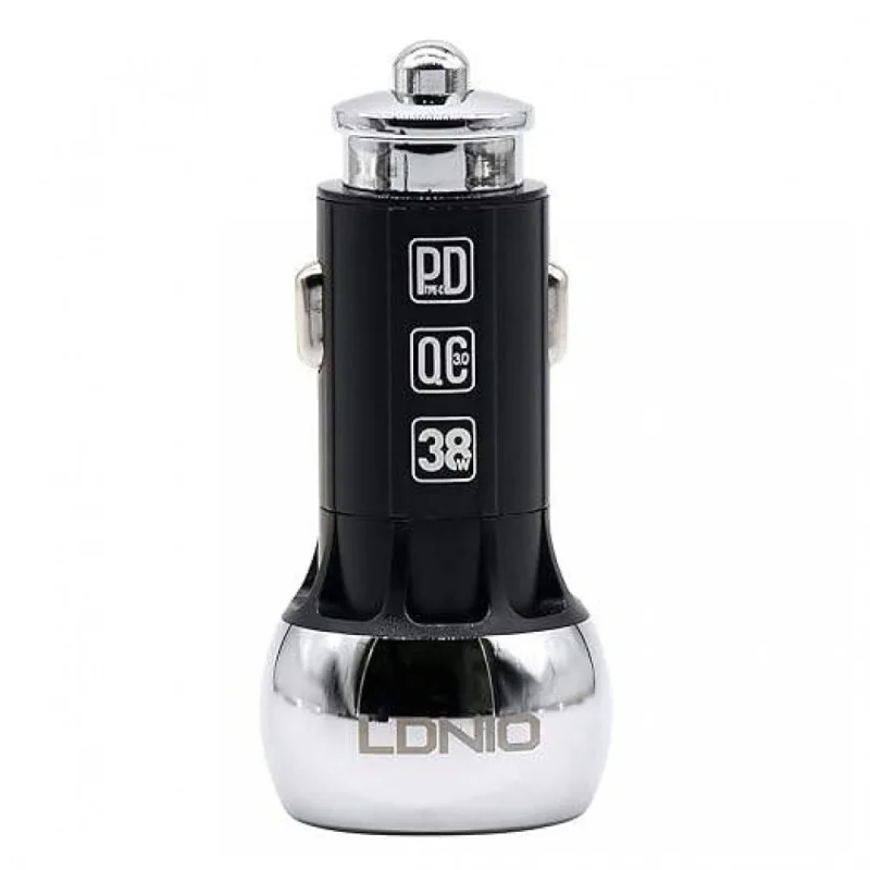 Chargeur Voiture Rapide LDNIO C1 - Power Delivery 38W avec Câble Type-C Inclus
