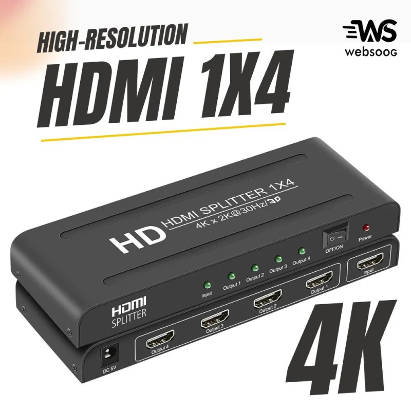 Répartiteur VGA 1 Entrée 2 Sorties Haute Définition 1080P Plaqué Or ABS - Duplication Écran