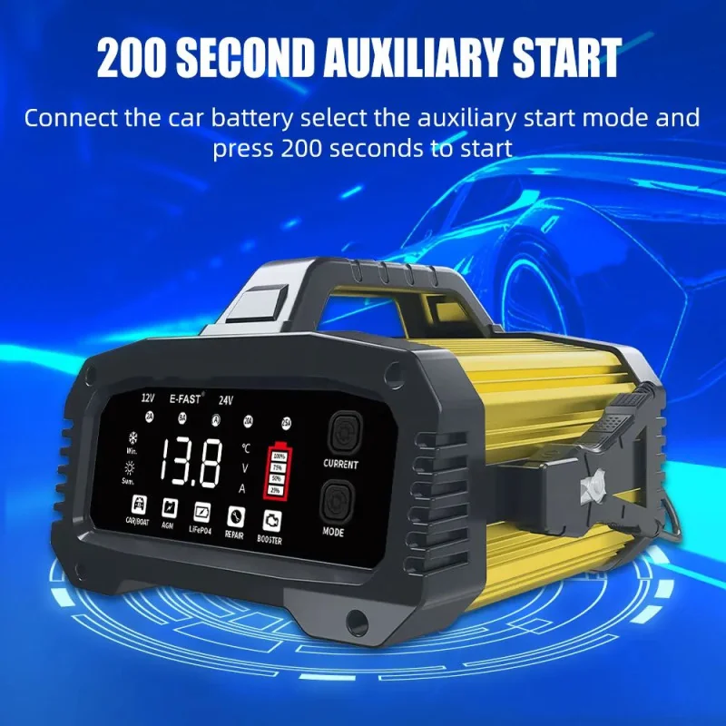 Chargeur de batterie au plomb TK2500 12V/25A et 24V/15A avec clips EU Performances optimales et sécurité accrue