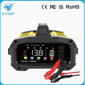 Chargeur de batterie au plomb TK2500 12V/25A et 24V/15A avec clips EU Performances optimales et sécurité accrue