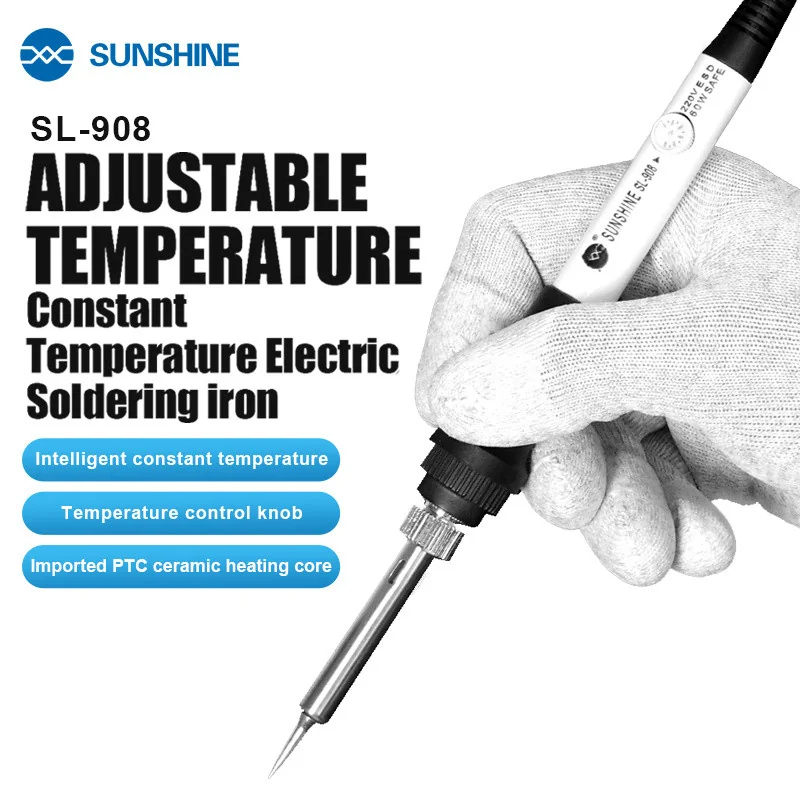 StalSHINE SL-908 - Fer à Souder Électrique à Température Constante, Chauffage Rapide et Station de Retouche Mobile