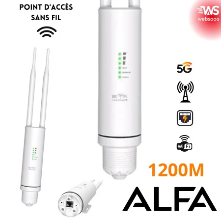 Point d'Accès alfa Sans Fil PIX-LINK LV-OAP011200M Haute Puissance Double Bande - Roaming Transparent pour Maison