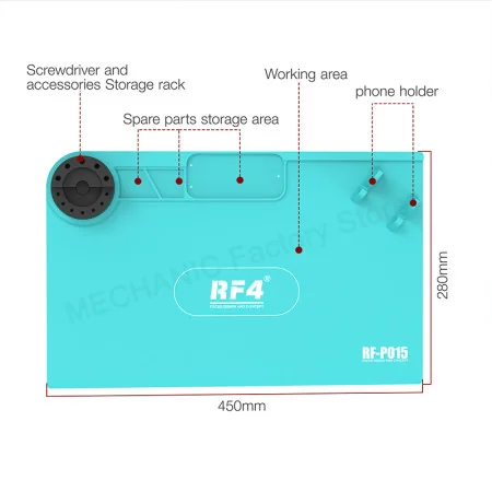 Tapis De Réparation En Silicone Pour Smartphones Et Ordinateurs - Plateforme Anti-statique, Couleur Bleue