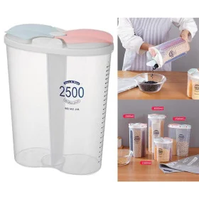 Boîte de Rangement MIPPO en Plastique Transparent 2500ml - Compartimentée, Sans BPA, Forme Ovale