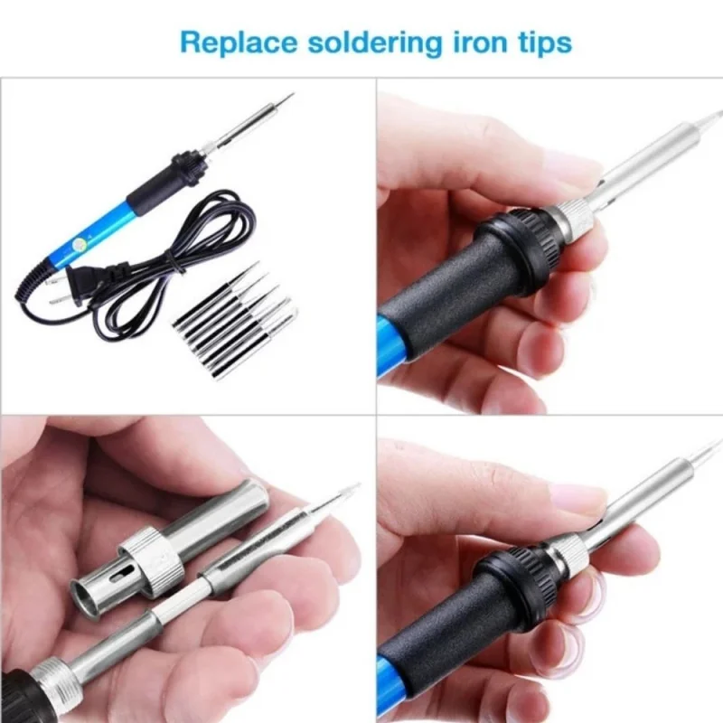 Kit Fer à Souder Électronique 60W Avec Température Réglable - Complet Et Neuf