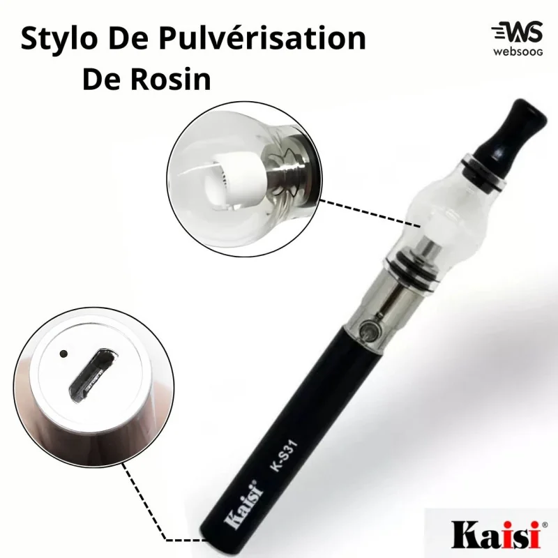 Stylo de pulvérisation de rosin K-S31, détecteur de court-circuit pour carte mère avec câble USB (Noir)